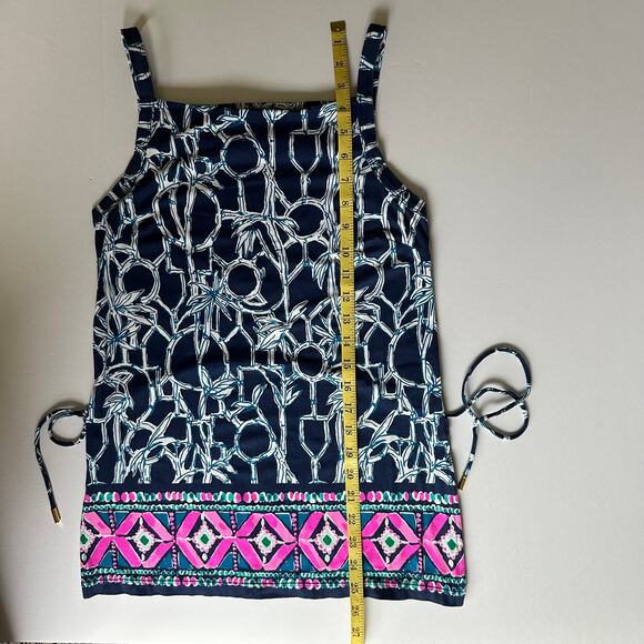 Lilly Pulitzer Adley Tank Top Tunic Lucky Bamboo Engineered in High Tide Sz XXS - Picture 12 of 13